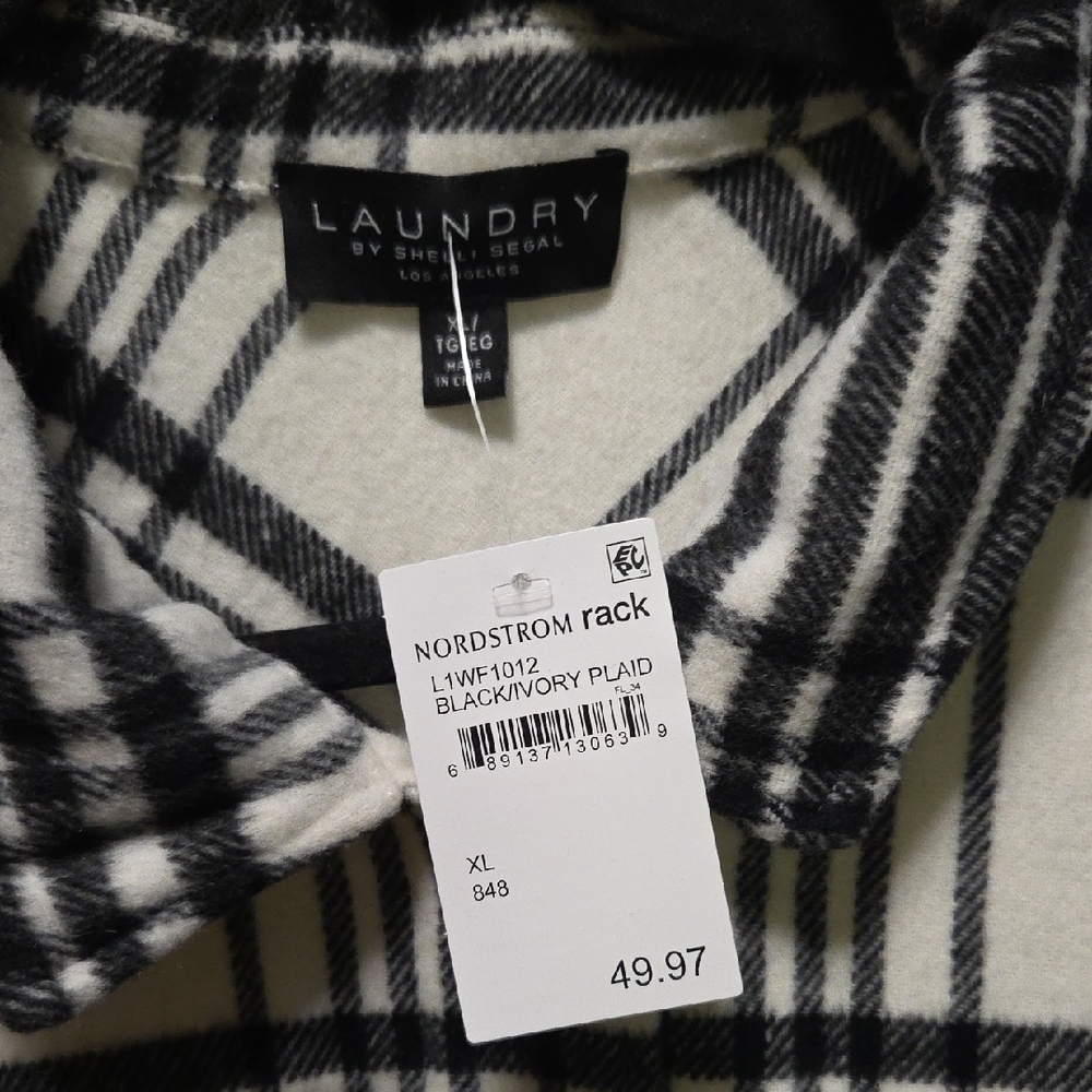 Laundry By Shelli Segal Black and White Plaid Jacket - Picture 2 of 3